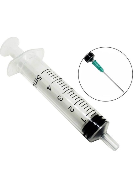 5 ml (50 Adet) Enjektör Yeşil Iğneli Steril 5 cc Şırınga 38MM 21G