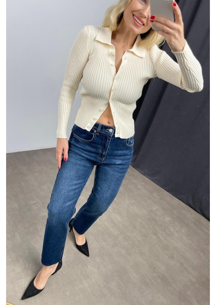 Koyu Mavi Boyfit Jean modelleri