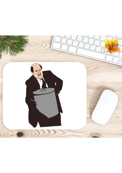 The Office Kevin's Chili Temalı Renkli Baskılı Özel Tasarım Dikdörtgen Kaydırmaz Mousepad