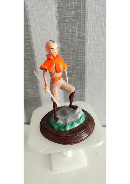 3D HAPPY Avatar Son Hava Bükücü Aang Boyalı Figür 15 cm