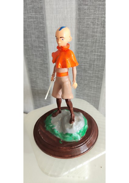 3D HAPPY Avatar Son Hava Bükücü Aang Boyalı Figür 15 cm