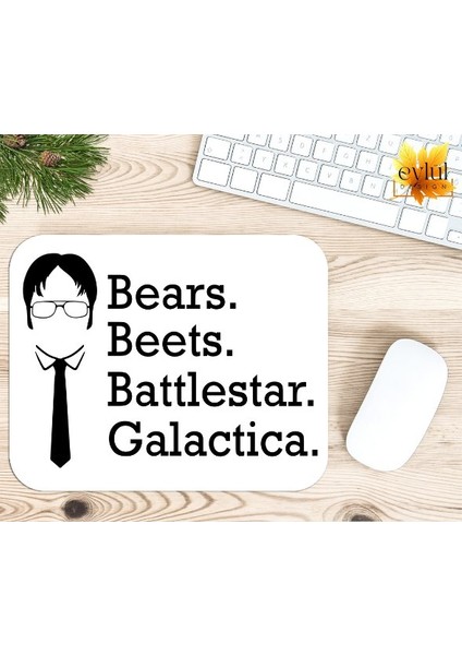 The Office Dwight Temalı Renkli Baskılı Özel Tasarım Dikdörtgen Kaydırmaz Mousepad