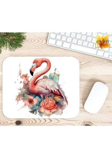 Flamingo Baskılı Temalı Renkli Baskılı Özel Tasarım Dikdörtgen Kaydırmaz Mousepad