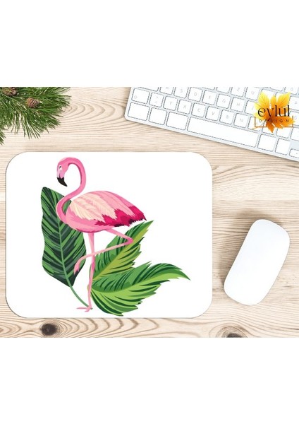Flamingo Baskılı Temalı Renkli Baskılı Özel Tasarım Dikdörtgen Kaydırmaz Mousepad