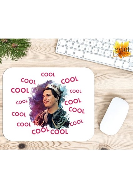 Brooklyn Nine Nine Jake Peralta Temalı Renkli Baskılı Özel Tasarım Dikdörtgen Kaydırmaz Mousepad