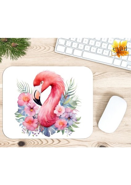 Flamingo Baskılı Temalı Renkli Baskılı Özel Tasarım Dikdörtgen Kaydırmaz Mousepad