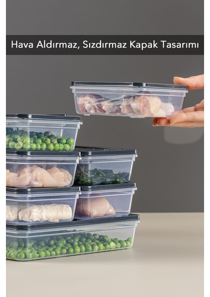 11'li Buzdolabı Organizer Mikrodalga ve Difrize Uygun Saklama Kabı 1X2400ML - 2X1170ML - 8X600ML