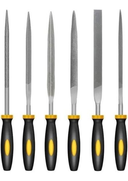 6 Parça Mini Eğe Seti Tüm Metaller ve Ahşaplar Için Oyma Şekil Verme Ege Set 160MM Saatçi Eğe Takımı