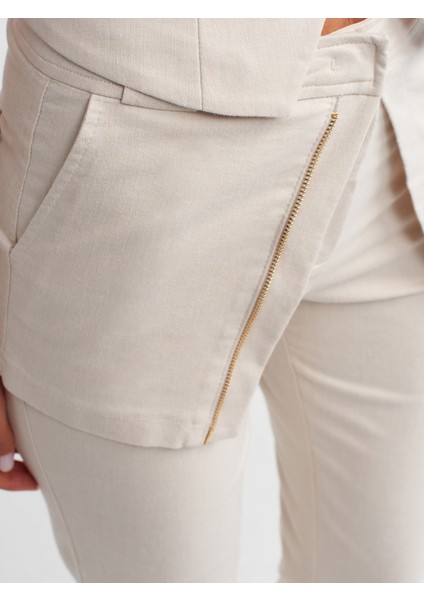 71243 Fermuarlı Pantolon Etek-Bej fırsatları