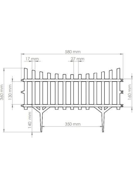 Kahverengi Mini Bahçe Çiti Dekoratif Esnek Plastik Çit Peyzaj Koruma Panel Çit 58-36 cm 1 Adet fiyatları