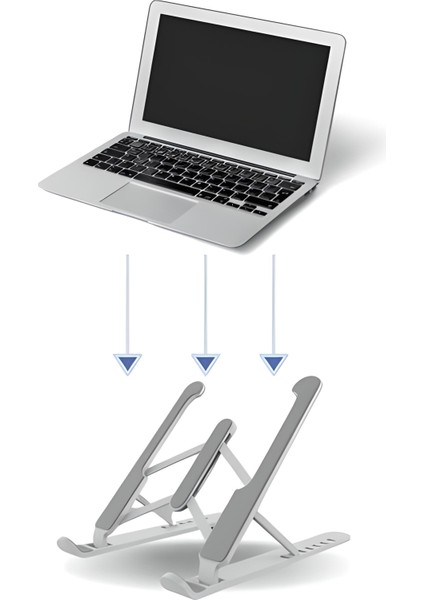 Mbb E-Ticaret Mbb Eticaret Ayarlanabilir Plastik Dizüstü Destek Tabanı Katlanabilir Taşınabilir Laptop Sehpası Yükseltici