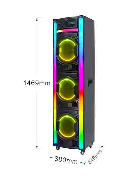 Hepu Taşınabilir Tekerli Dev Boy 10X3 Inç 1.47 cm Super Bass Woofer Bluetooth Hoparlör HP-920 fiyatları