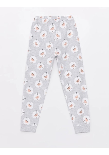 Lcw Kids Bisiklet Yaka Baskılı Uzun Kollu Kız Çocuk Pijama Takımı modelleri