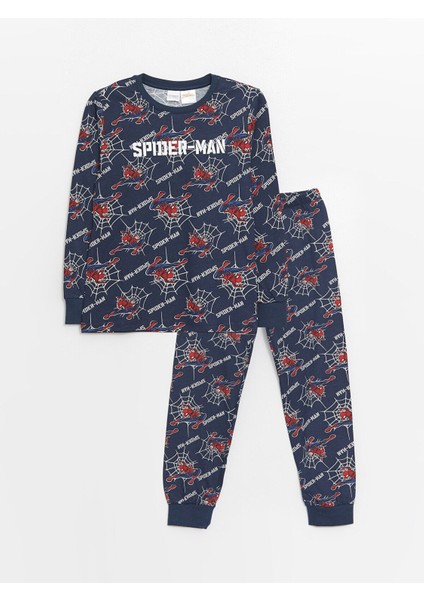 LC Waikiki  Bisiklet Yaka Spiderman Baskılı Uzun Kollu Erkek Çocuk Pijama Takımı