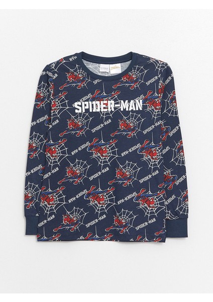 LC Waikiki  Bisiklet Yaka Spiderman Baskılı Uzun Kollu Erkek Çocuk Pijama Takımı