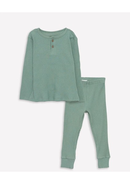 Lcw Baby Bisiklet Yaka Uzun Kollu Basic Kız Bebek Pijama Takımı