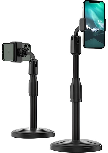 Mbb Eticaret 360 Derece Döndürülebilir Masaüstü Teleskopik Telefon Standı Çok Fonksiyonlu Telefon Tutucu