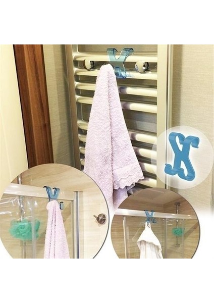 Pratik Kolay Taşınabilir Havlupan 2 Kancalı Banyo Askısı