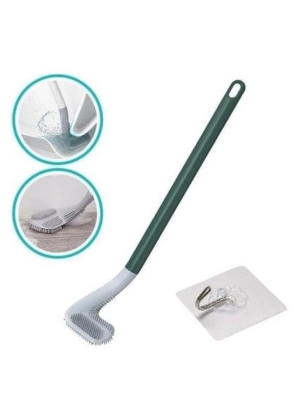 Golf Tasarımlı Silikon Wc Klozet Mutfak Temizlik Fırçası Kanca Hediyeli