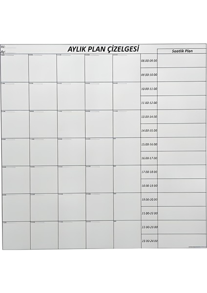 Mbb Eticaret Aylık Planlayıcı Manyetik Duvar Stickerı Takvim Plan Çizelgesi