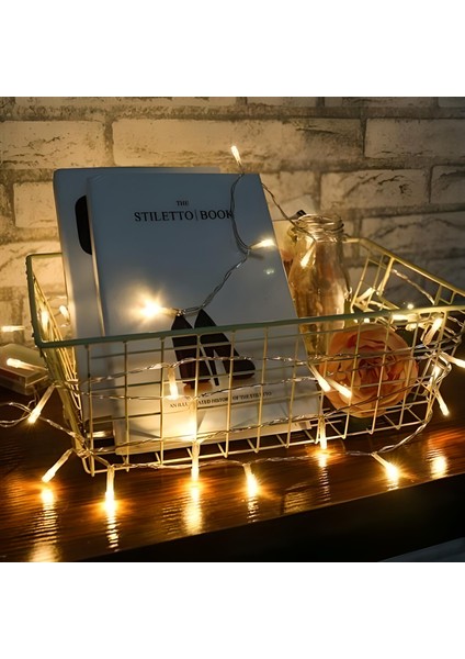 10 Metre 100 Ledli 8 Fonksiyonlu Dekoratif Lambader Sarı Lamba