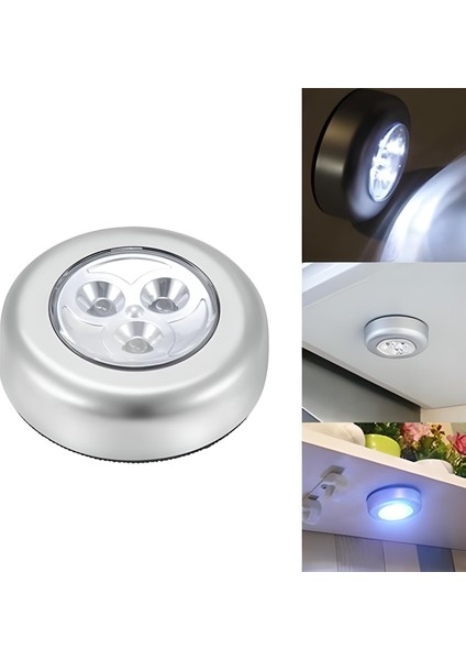 Mbb Eticaret Kablosuz Spot Pilli Dokunmatik LED Lamba 3 Ledli Dolap Lambası