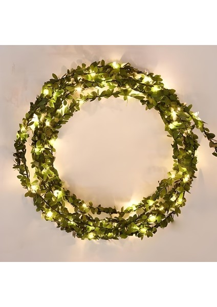 Yapraklı Dekorlu 3 Metre Peri LED Pilli Işık Yılbaşı Aydınlatma