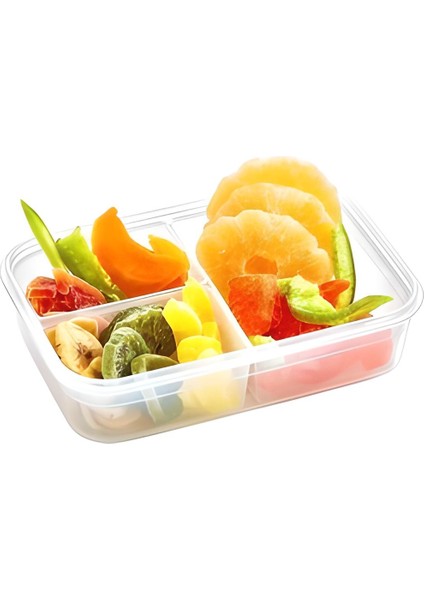 Mbb Eticaret 3 Bölmeli Kilitli Kapaklı 1 Litre Erzak Saklama Kabı LC-510