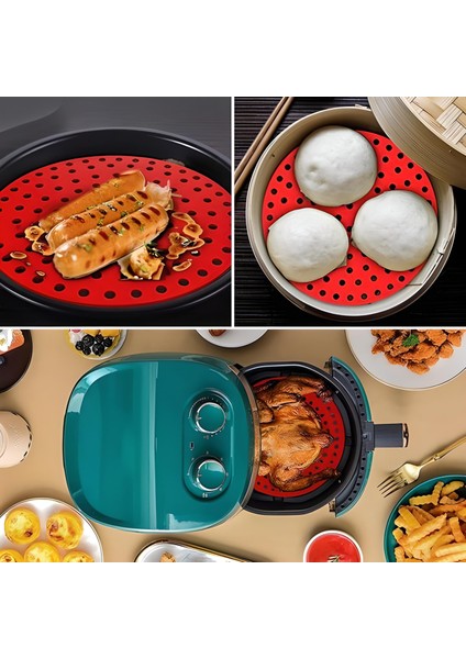 Mbb Eticaret Renkli Isıya Dayanıklı Yıkanılabilir Silikon Fırın ve Airfryer Yuvarlak Pişirme Matı 23CM Siyah fiyatları