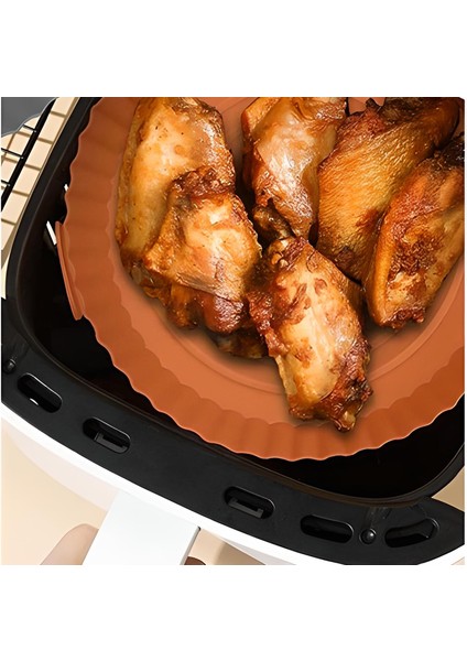 Mbb Eticaret Renkli Isıya Dayanıklı Yıkanılabilir Silikon Fırın ve Airfryer Yuvarlak Model Pişirme Matı Vizon modelleri