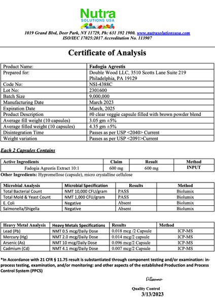 Fadogia Agrestis 600 mg 180 Capsul Powerful Extract To Support Athletic Performance And Muscle Growth