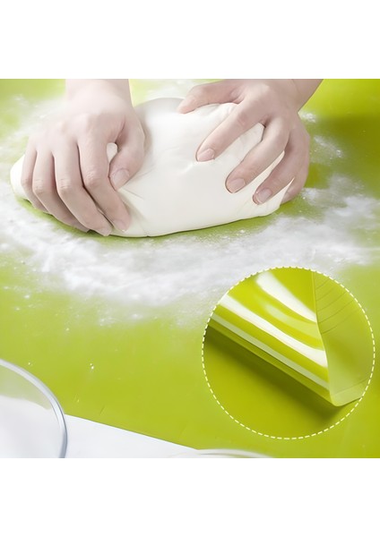 Mbb Eticaret 40*50 cm Silikon Ölçekli Kullanımı Kolay Hamur Açma Matı Ekmek Mantı Makarna Hamuru Yoğurma Matı