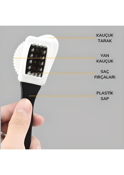 Mbb Eticaret Çift Taraflı Pratik Taşınabilir Süet Nubuk Deri Çizme Bot Ayakkabı Temizleme Bakım Fırçası