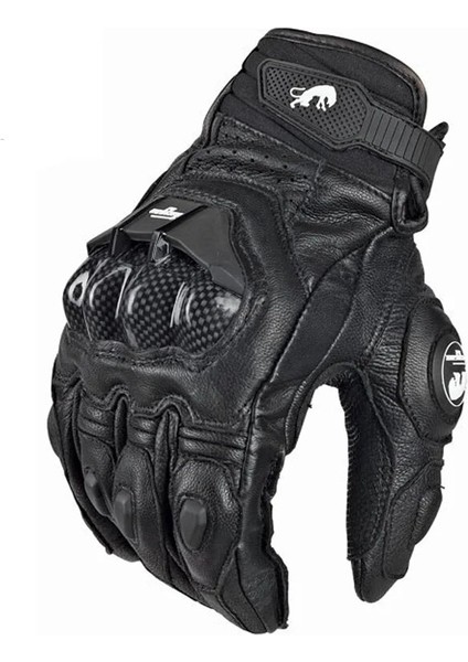 Motorcycle Gloves Black Racing Genuine Leather Motorbike White Road Riding Team Glove Men Summer Winter (Yurt Dışından)