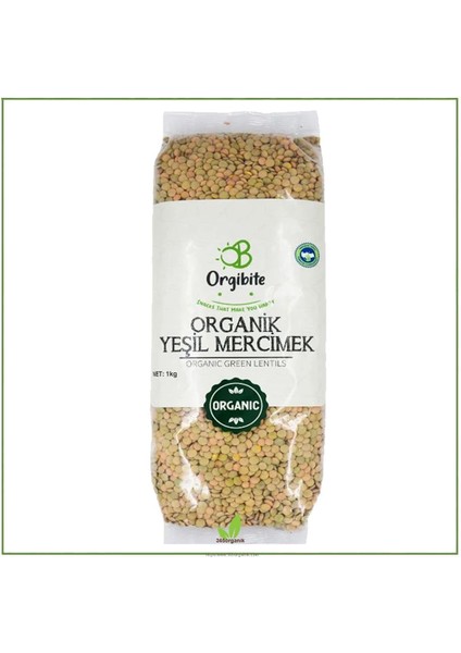 Organik Yeşil Mercimek 1 KG Paket