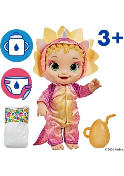 F0933 Baby Alive Dino Cuties Sarışın Bebessauro, Triceratops