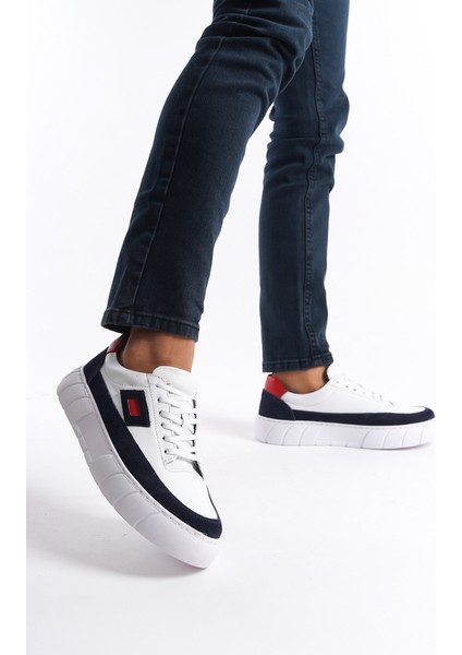 Erkek Deri Spor Ayakkabı & Sneaker Lacivert -MBKRYD203-LCV