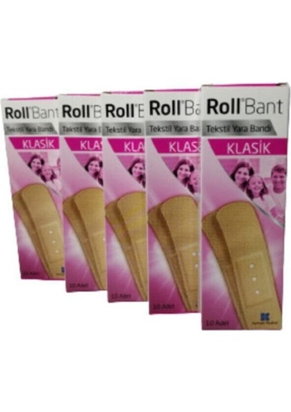 Klasık Yara Bandı 10lu Ekonomik Tekstil Yara Bandı 5 Paket