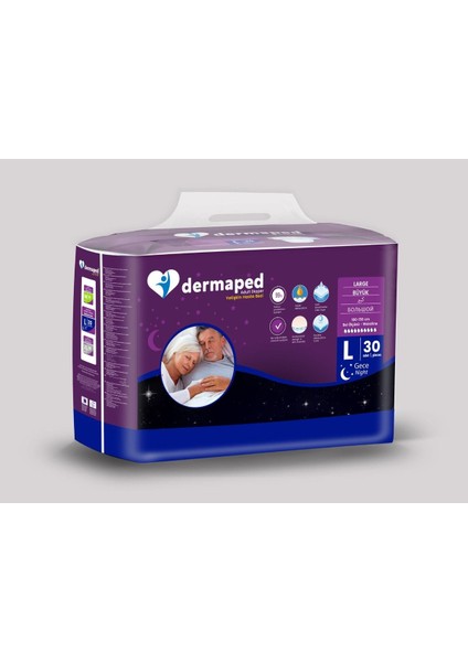 Gece Large 100-150 cm 30'lu Bel Bantlı Yetişkin Hasta Bezi