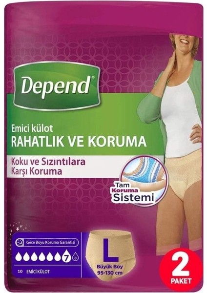 Emici Külot Lohusa Pedi Kadın L Beden 20ADET (10 10PAKET) Sişaum