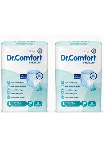 Yetişkin Emici Külot Large 30'lu 2 Paket 60 Adet fiyatları