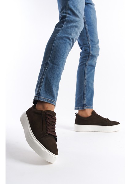 Mbnbkm3-Kh Erkek Nubuk Deri Kahverengi Sneaker & Spor Ayakkabı
