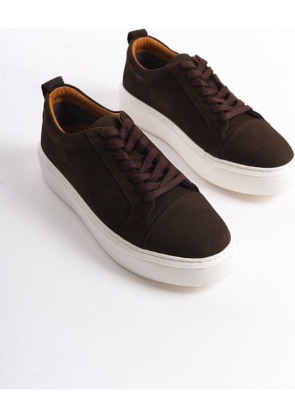 Mbnbkm3-Kh Erkek Nubuk Deri Kahverengi Sneaker & Spor Ayakkabı