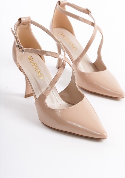 MBHRN965-N Kadın Sivri Burunlu Yüksek Topuklu Nude Rugan Topuklu Ayakkabı & Stiletto fiyatları