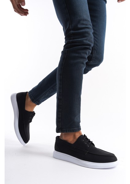 MBRGN104-S Siyah Nubuk Erkek Bağcıklı Loafer
