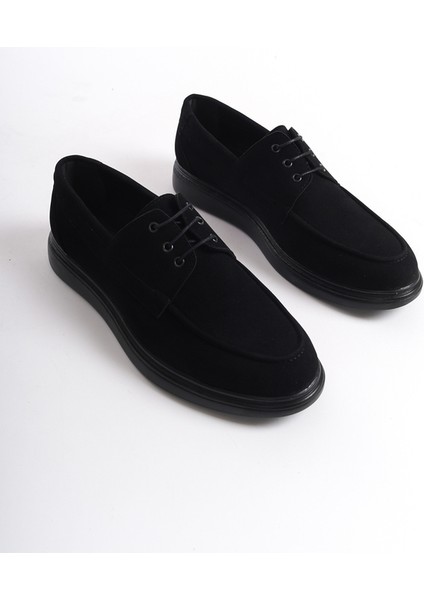MBSRGN105-S Siyah Süet Erkek Bağcıklı Loafer
