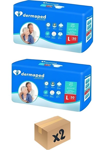 Yetişkin Hasta Bezi Bel Bantlı L Beden 60 Adet Dermaped L Beden