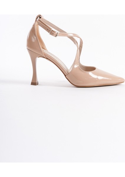 MBHRN965-N Kadın Sivri Burunlu Yüksek Topuklu Nude Rugan Topuklu Ayakkabı & Stiletto fırsatları