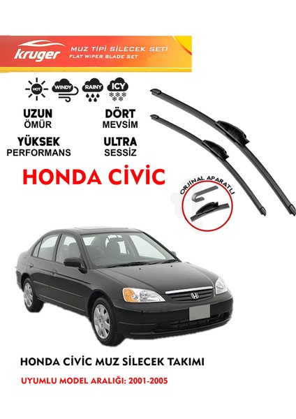 Honda Civic SEDAN(2001-2005) Muz Silecek Seti