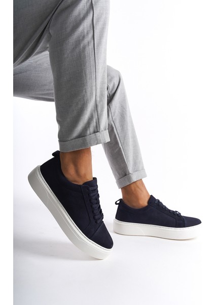Mbnbkm3-Lcv Erkek Nubuk Deri Lacivert Sneaker & Spor Ayakkabı